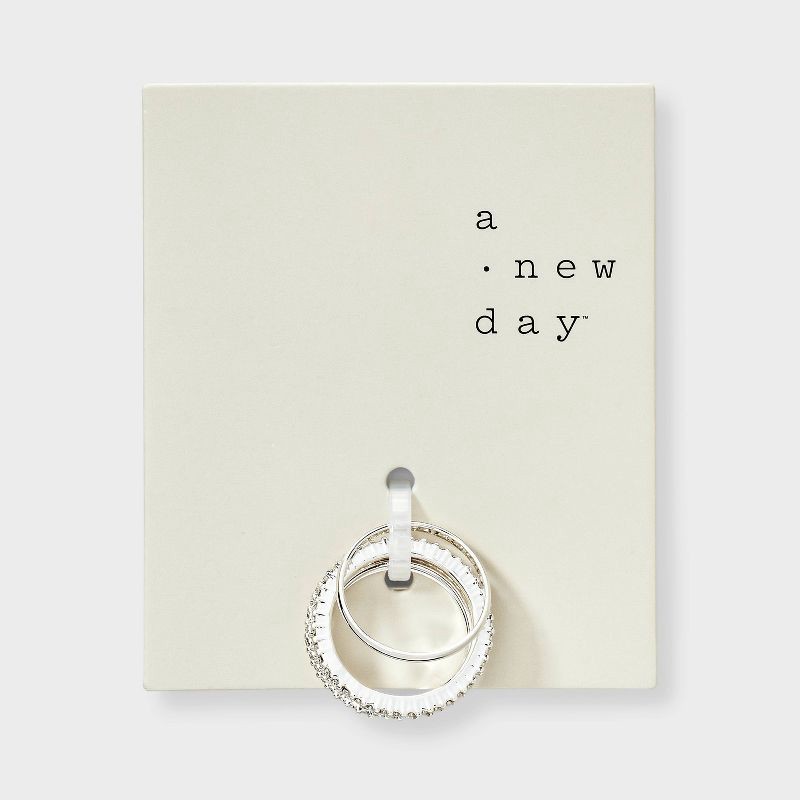 slide 2 of 3, Rhodium Ring Set 5pc - A New Day™ Silver Size 7, 5 ct