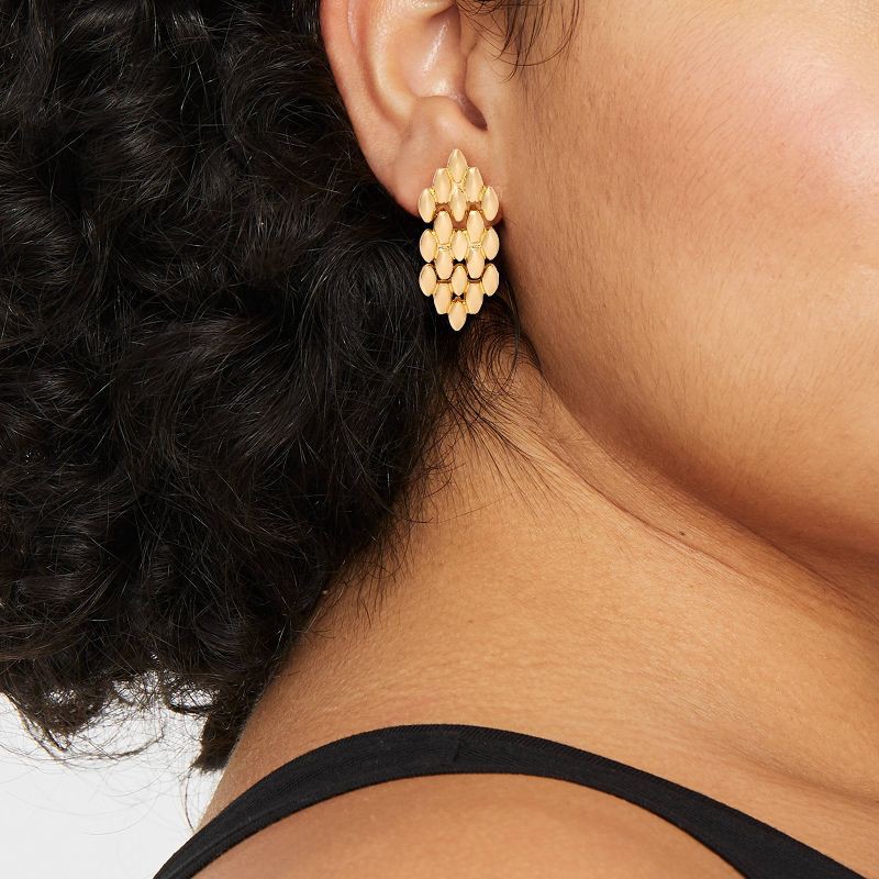 slide 2 of 3, Watchband Chain Drop Earrings - A New Day™ Gold, 1 ct