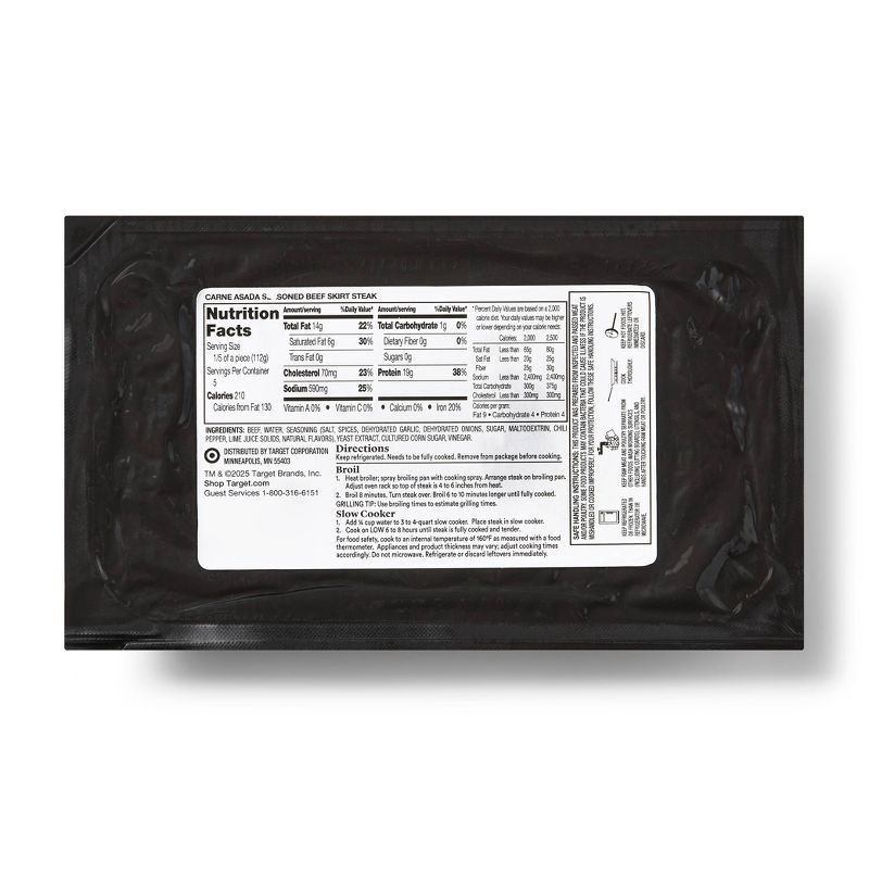 slide 2 of 4, Carne Asada Seasoned Beef Skirt Steak - 19.84oz - Good & Gather™, 19.84 oz