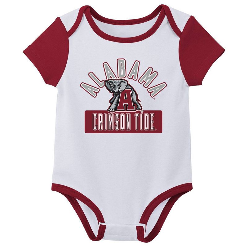 slide 3 of 4, NCAA Alabama Crimson Tide Infant Boys' 3pk Bodysuit - 3-6M, 3 ct
