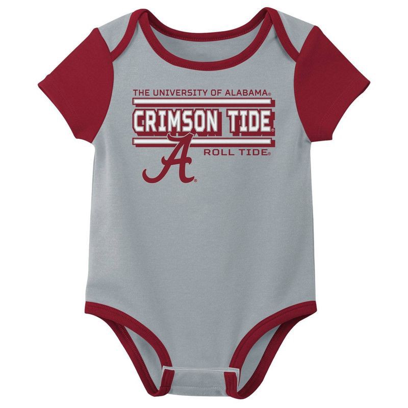 slide 2 of 4, NCAA Alabama Crimson Tide Infant Boys' 3pk Bodysuit - 6-9M, 3 ct