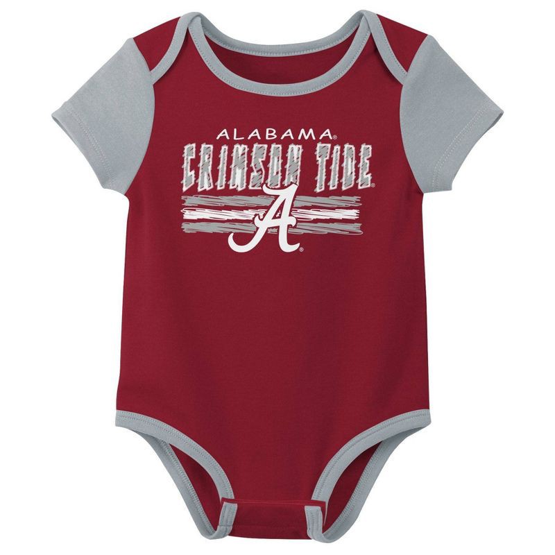 slide 4 of 4, NCAA Alabama Crimson Tide Infant Boys' 3pk Bodysuit - 18M, 3 ct