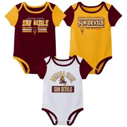 NCAA Arizona State Sun Devils Infant Boys' 3pk Bodysuit - 6-9M