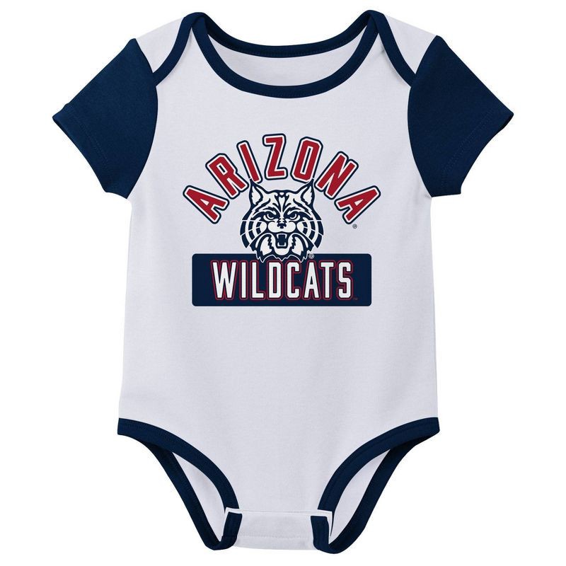 slide 3 of 4, NCAA Arizona Wildcats Infant Boys' 3pk Bodysuit - 18M, 3 ct