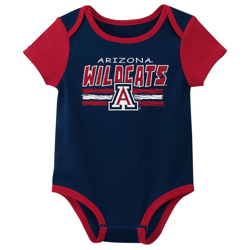 slide 4 of 4, NCAA Arizona Wildcats Infant Boys' 3pk Bodysuit - 18M, 3 ct
