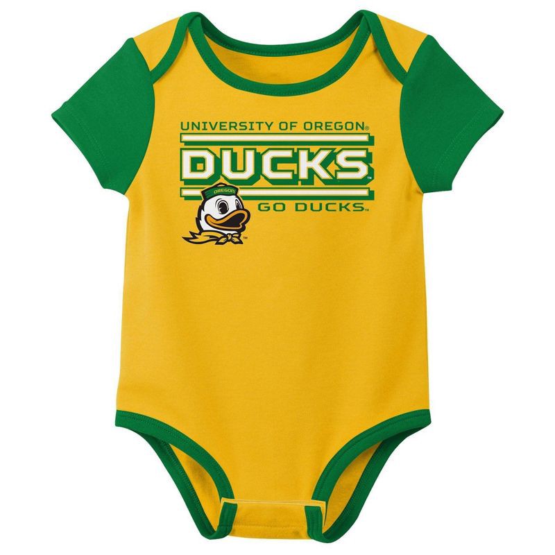 slide 2 of 4, NCAA Oregon Ducks Infant Boys' 3pk Bodysuit - 0-3M, 3 ct