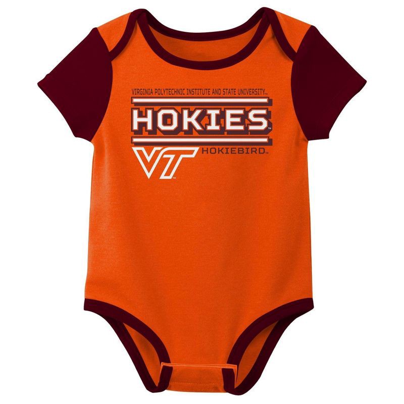slide 2 of 4, NCAA Virginia Tech Hokies Infant Boys' 3pk Bodysuit - 0-3M, 3 ct