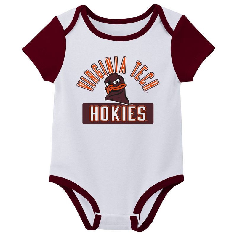 slide 3 of 4, NCAA Virginia Tech Hokies Infant Boys' 3pk Bodysuit - 0-3M, 3 ct