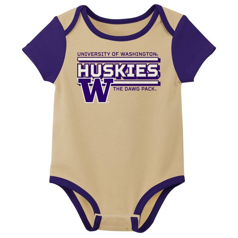 slide 2 of 4, NCAA Washington Huskies Infant Boys' 3pk Bodysuit - 6-9M, 3 ct