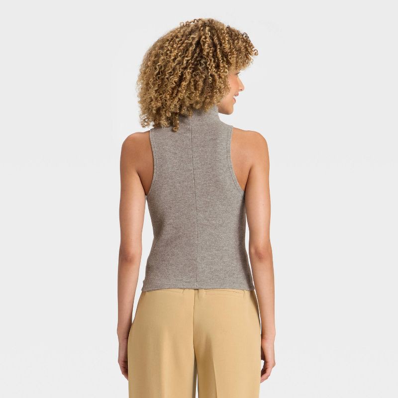 slide 2 of 3, Women's Brushed Microfleece Tank Top - A New Day™ Gray XS, 1 ct