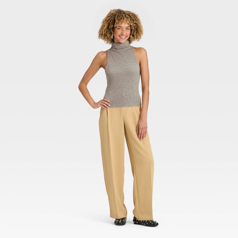 slide 3 of 3, Women's Brushed Microfleece Tank Top - A New Day™ Gray XS, 1 ct