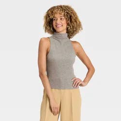 Women's Brushed Microfleece Tank Top - A New Day™ Gray XS