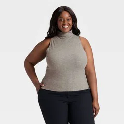 Women's Brushed Microfleece Tank Top - A New Day™ Gray XXL