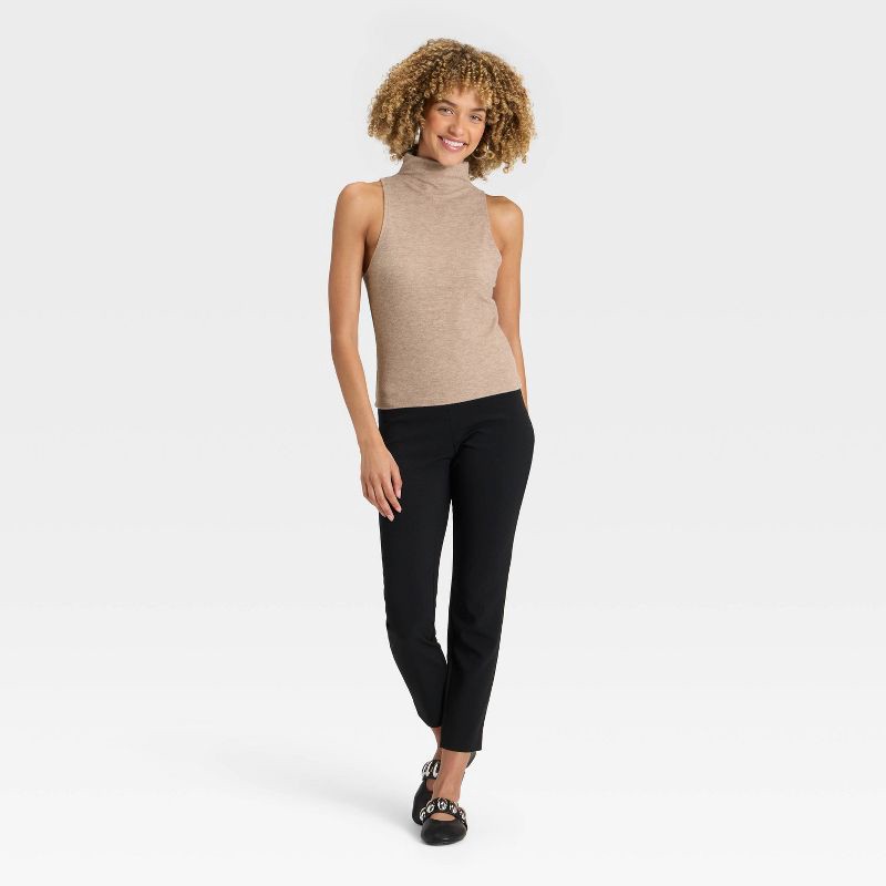 slide 3 of 3, Women's Brushed Microfleece Tank Top - A New Day™ Oatmeal M, 1 ct