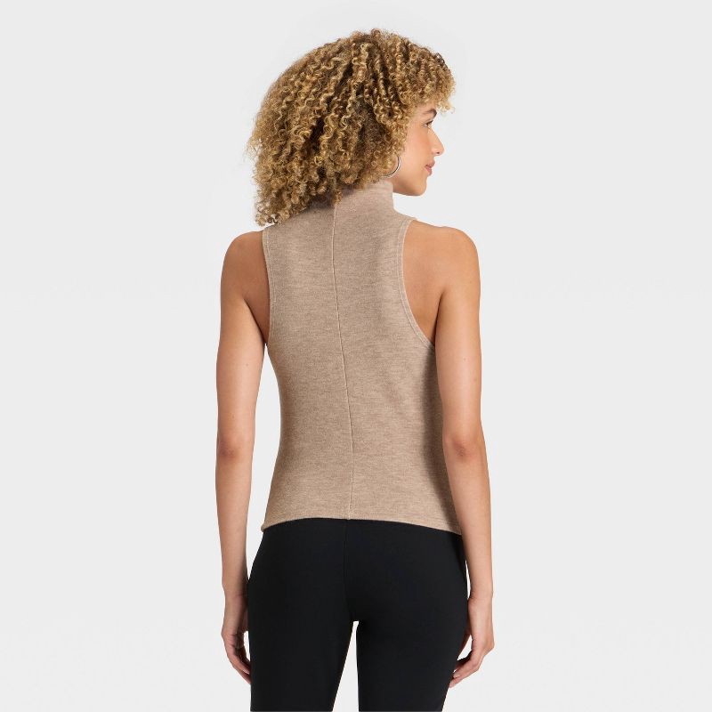 slide 2 of 3, Women's Brushed Microfleece Tank Top - A New Day™ Oatmeal L, 1 ct