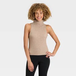 Women's Brushed Microfleece Tank Top - A New Day™ Oatmeal XL