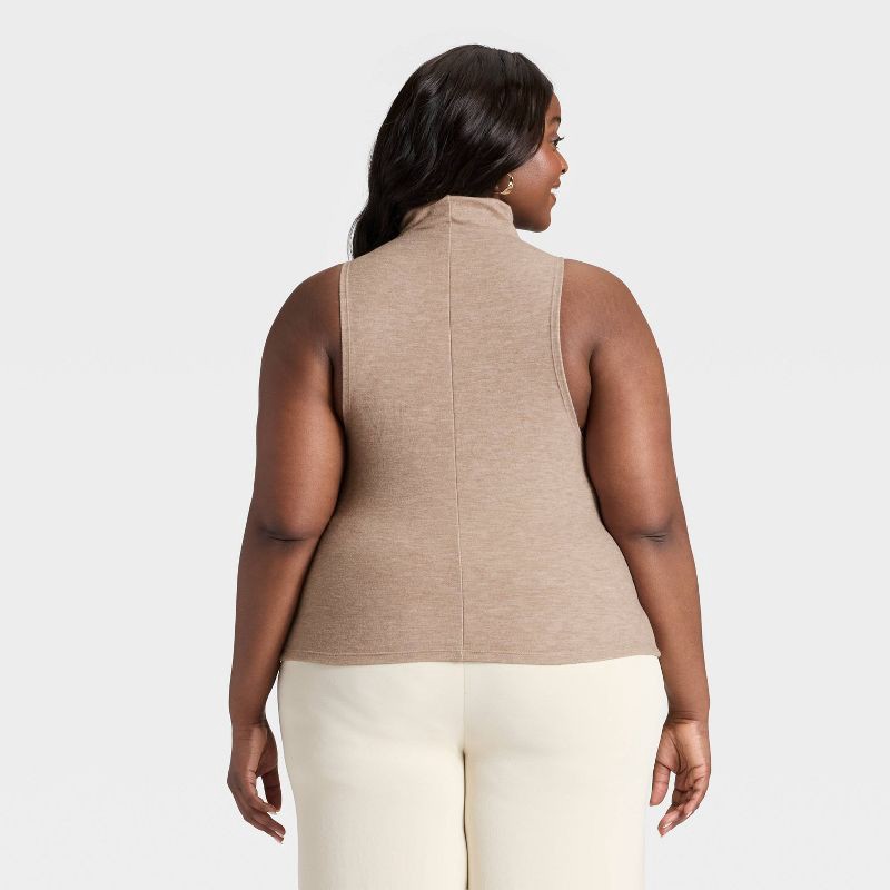 slide 2 of 3, Women's Brushed Microfleece Tank Top - A New Day™ Oatmeal XXL, 1 ct