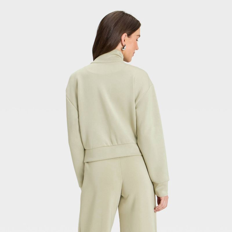 slide 2 of 4, Women's Sandwash Zip-Up - A New Day™ Light Green XS, 1 ct