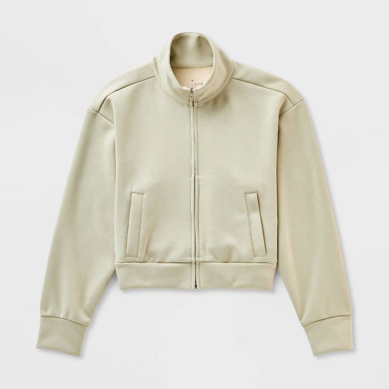 slide 4 of 4, Women's Sandwash Zip-Up - A New Day™ Light Green XL, 1 ct