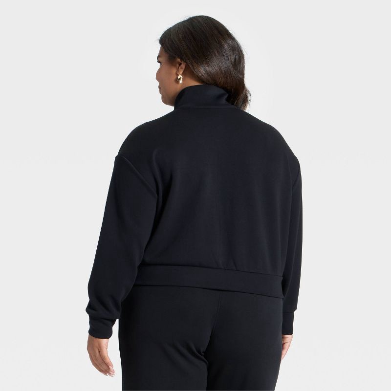 slide 2 of 3, Women's Sandwash Zip-Up - A New Day™ Black XXL, 1 ct
