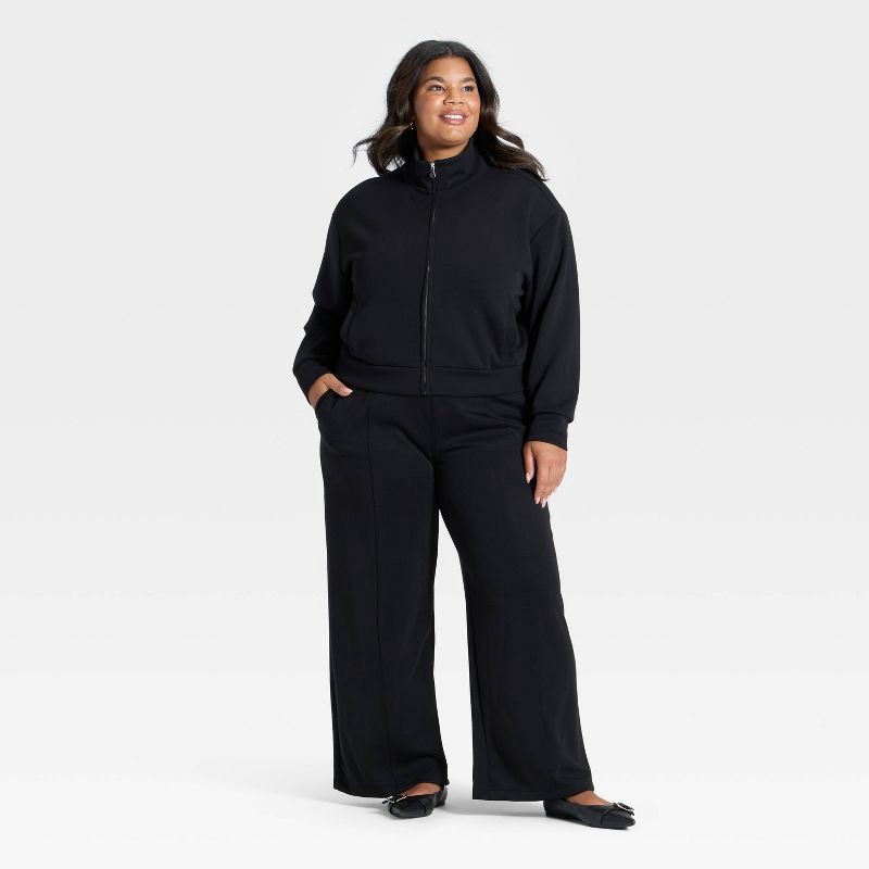 slide 3 of 3, Women's Sandwash Zip-Up - A New Day™ Black XXL, 1 ct
