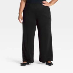 Women's High-Rise Sandwash Pull-On Pants - A New Day™ Black S