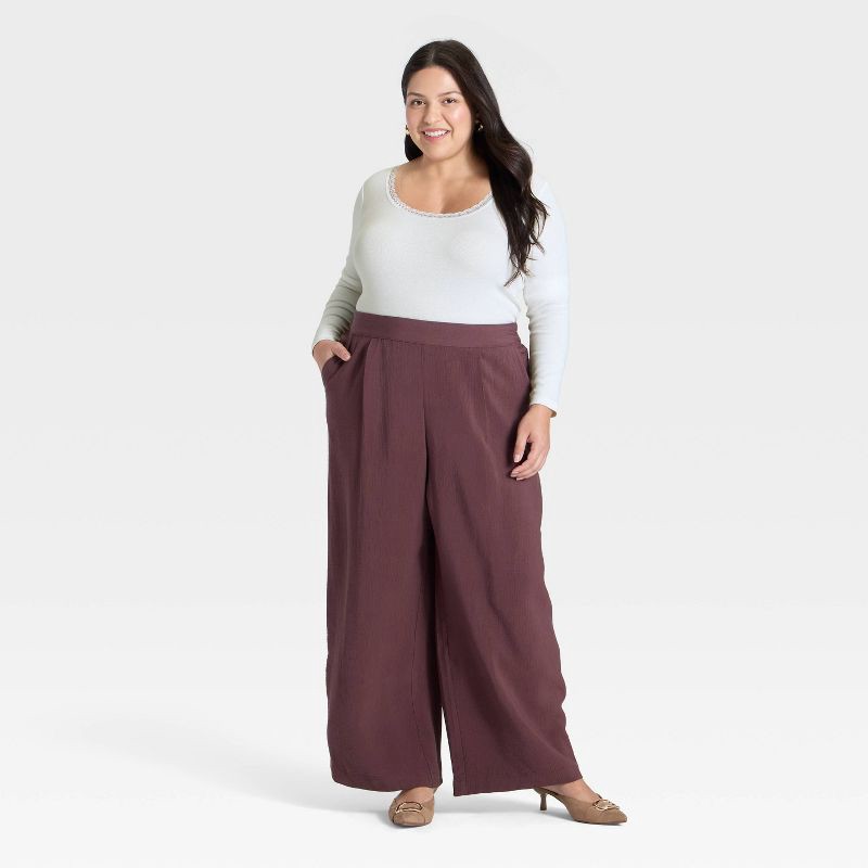 slide 3 of 3, Women's Long Sleeve Lace Trim Scoop Neck Top - A New Day™ White XXL, 1 ct