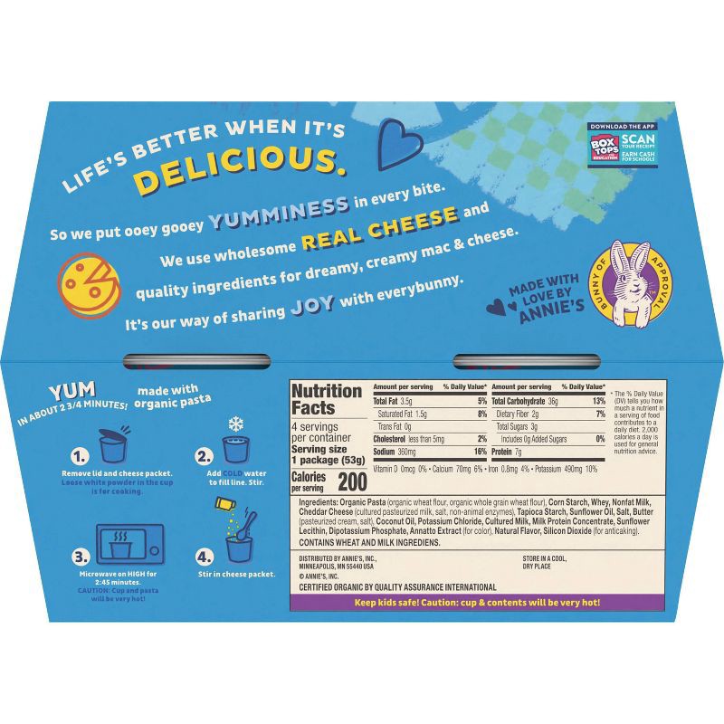 slide 4 of 5, Annie's Organic Moana Mac and Cheese Cups - 7.48oz/4ct, 4 ct; 7.48 oz