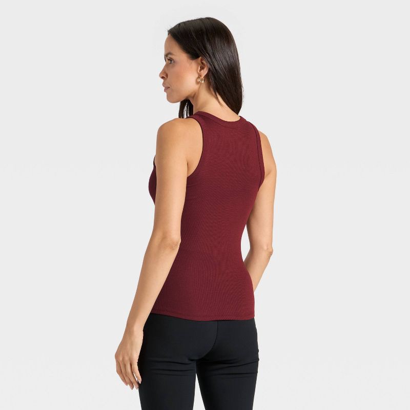 slide 2 of 4, Women's Slim Fit Ribbed Tank Top - A New Day™ Maroon XL, 1 ct
