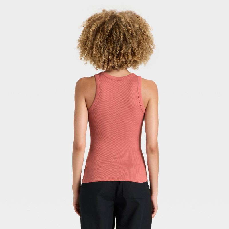slide 2 of 4, Women's Slim Fit Ribbed Tank Top - A New Day™ Pink XL, 1 ct