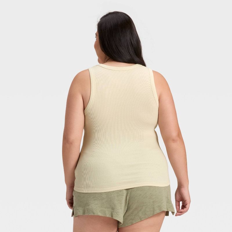 slide 2 of 4, Women's Slim Fit Ribbed Tank Top - A New Day™ Cream XXL, 1 ct