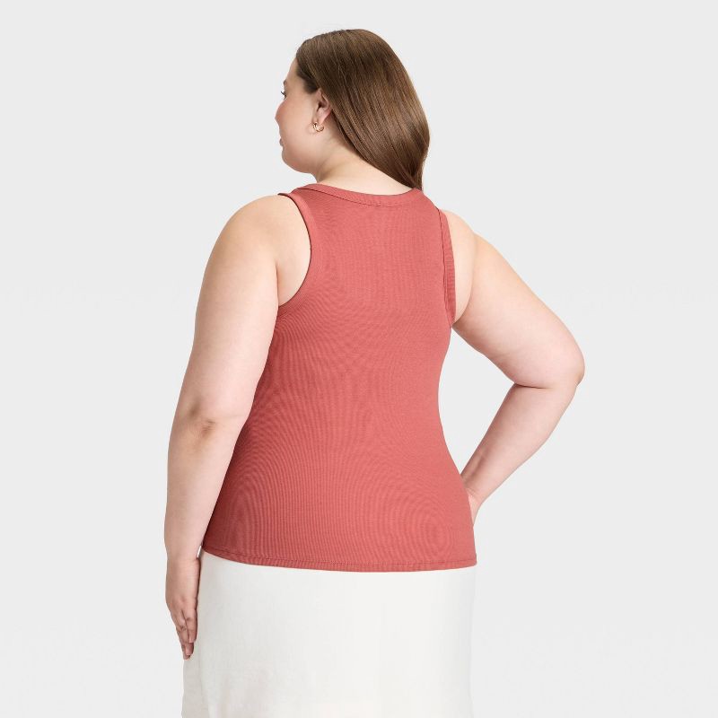 slide 2 of 4, Women's Slim Fit Ribbed Tank Top - A New Day™ Pink XXL, 1 ct