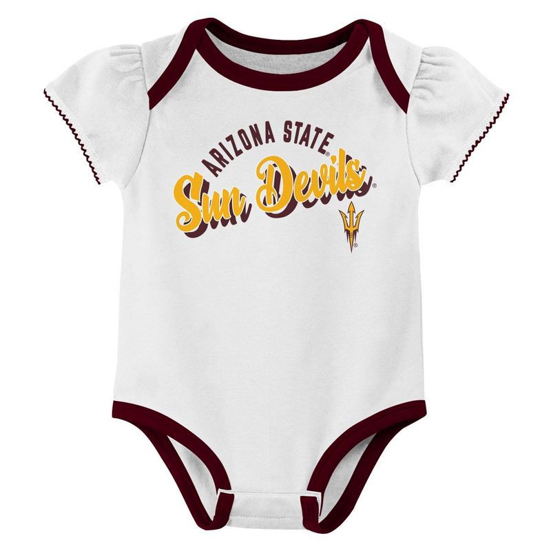 slide 2 of 4, NCAA Arizona State Sun Devils Infant Girls' 3pk Bodysuit - 0-3M, 3 ct