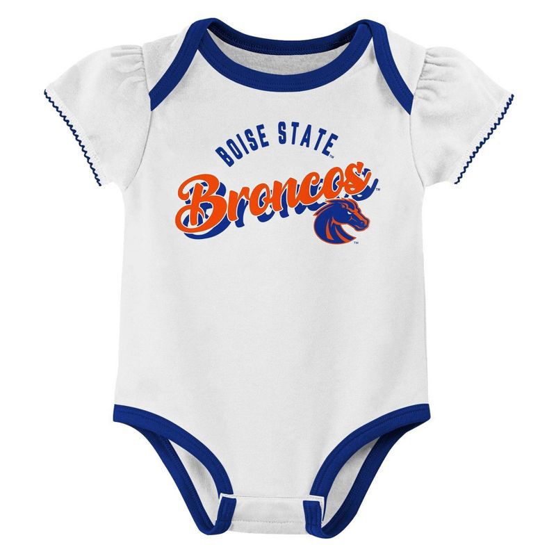 slide 2 of 4, NCAA Boise State Broncos Infant Girls' 3pk Bodysuit - 3-6M, 3 ct