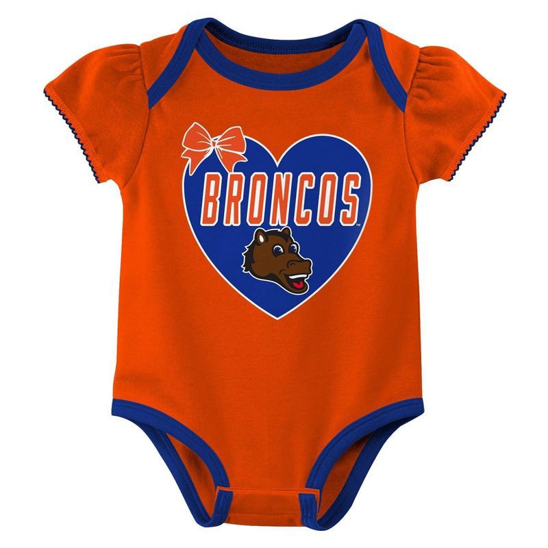 slide 3 of 4, NCAA Boise State Broncos Infant Girls' 3pk Bodysuit - 3-6M, 3 ct