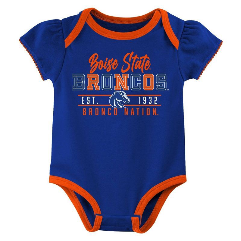 slide 4 of 4, NCAA Boise State Broncos Infant Girls' 3pk Bodysuit - 3-6M, 3 ct