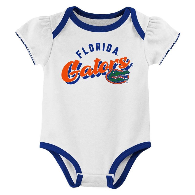 slide 2 of 4, NCAA Florida Gators Infant Girls' 3pk Bodysuit - 0-3M, 3 ct
