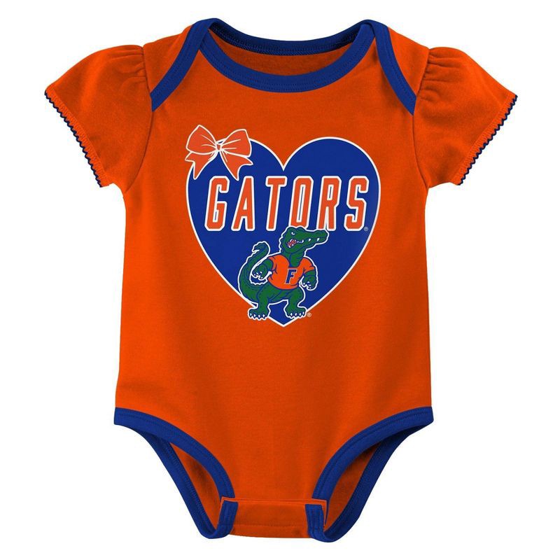 slide 3 of 4, NCAA Florida Gators Infant Girls' 3pk Bodysuit - 0-3M, 3 ct