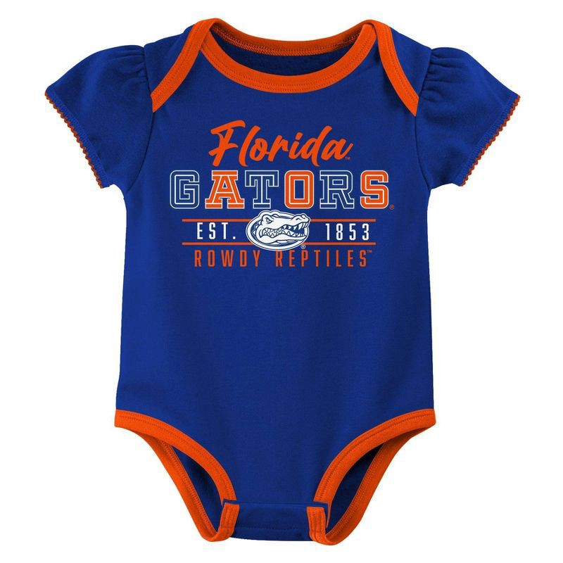 slide 4 of 4, NCAA Florida Gators Infant Girls' 3pk Bodysuit - 0-3M, 3 ct