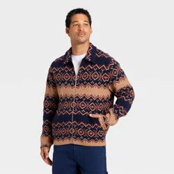Men's Fair Isle Sweater Jacket - Goodfellow & Co™ Blue L