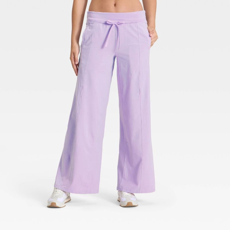 パンツ lilas Women's Mid-Rise Foldover Wide Leg Pants - JoyLab™ Lavender XXS 1