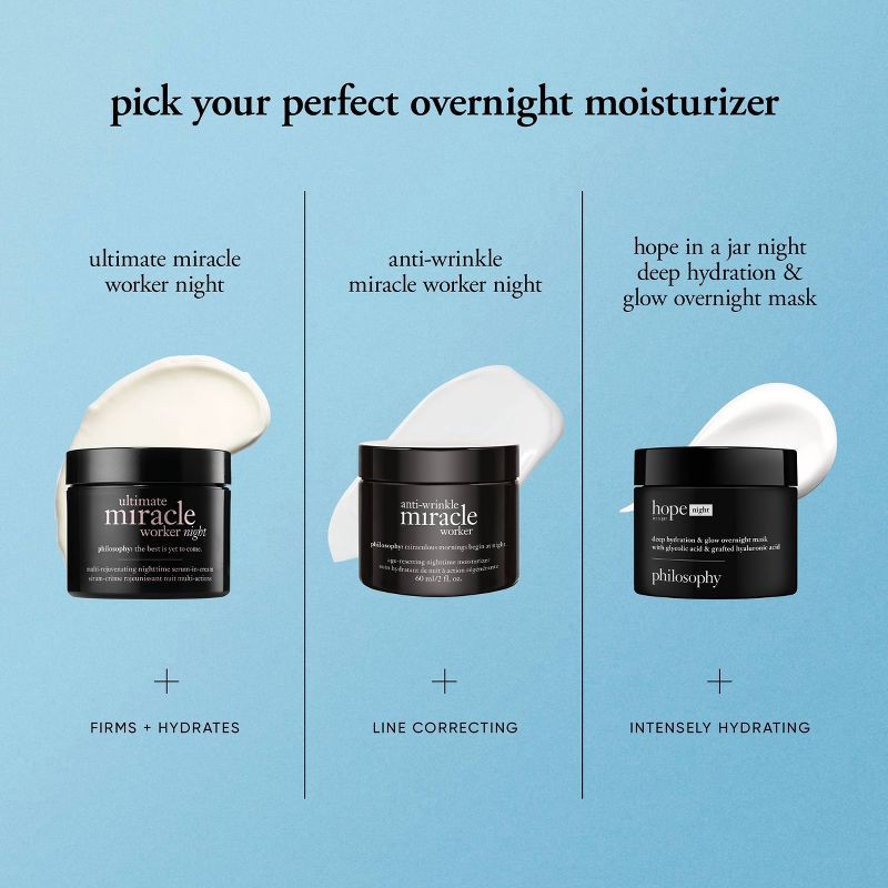 slide 7 of 7, philosophy 'Hope in a Jar' Skin-Resurrection Overnight Power Hydrator Face Moisturizer - 2.0oz - Ulta Beauty, 2 oz