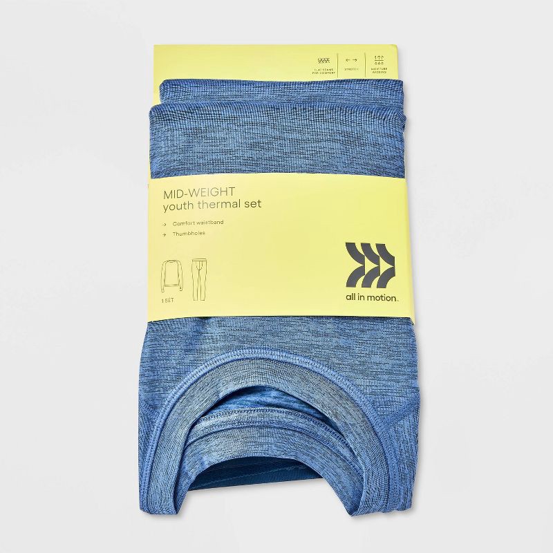 slide 2 of 4, Boys' 2pk Thermal Underwear Set - All In Motion™ Heather Blue XL, 2 ct