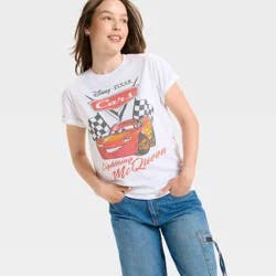 Women's Disney Cars Short Sleeve Graphic T-Shirt - White XS