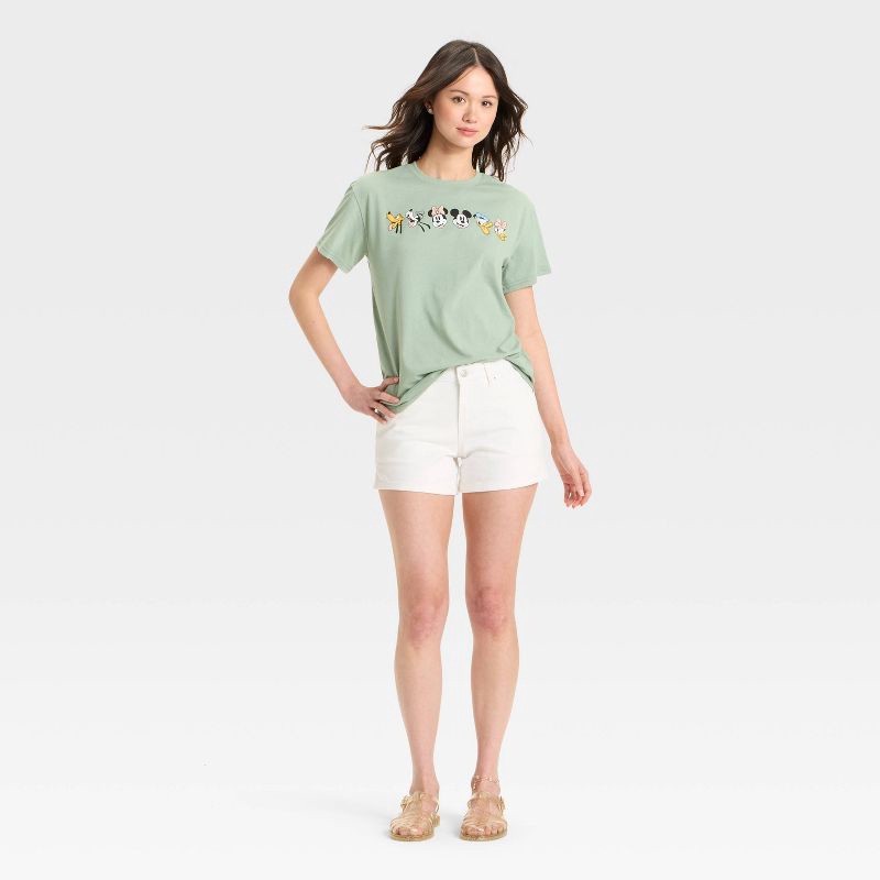 slide 3 of 3, Disney Women's Mickey & Friends Short Sleeve Graphic T-Shirt - Green XS, 1 ct