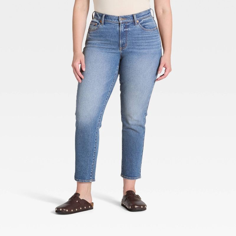slide 4 of 6, Women's Mid-Rise 80's Slim Straight Ankle Jeans - Universal Thread™ Light Wash 2, 1 ct