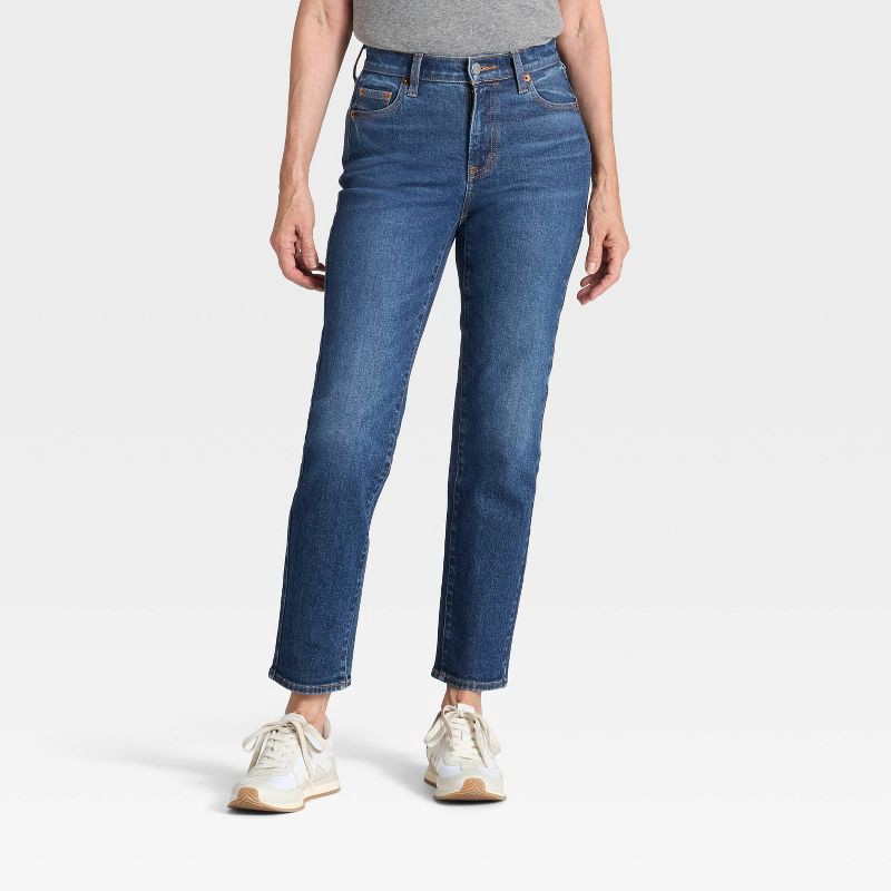 slide 1 of 7, Women's Mid-Rise 80's Slim Straight Ankle Jeans - Universal Thread™ Medium Wash 2, 1 ct