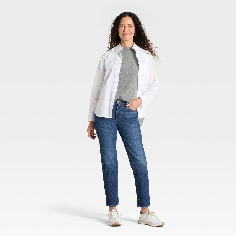 slide 3 of 7, Women's Mid-Rise 80's Slim Straight Ankle Jeans - Universal Thread™ Medium Wash 10, 1 ct