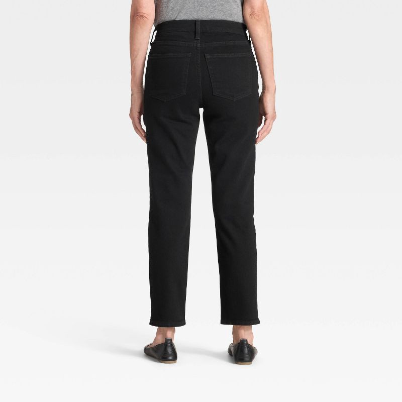 slide 2 of 3, Women's Mid-Rise 80's Slim Straight Ankle Jeans - Universal Thread™ Black Wash 10, 1 ct