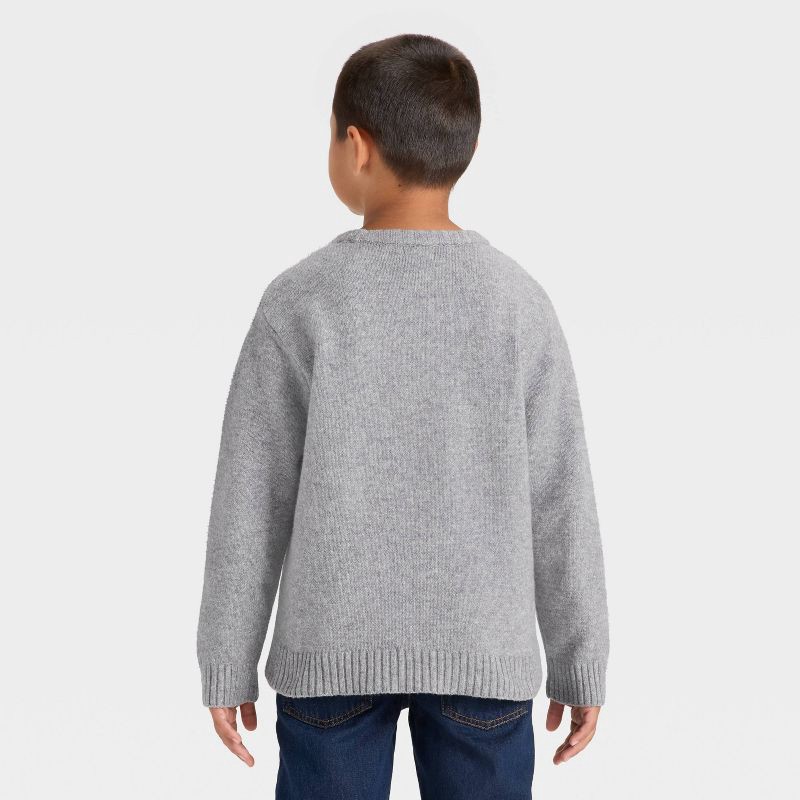 slide 3 of 4, Boys' Penguin Pullover Sweater - Cat & Jack™ Heather Gray L, 1 ct
